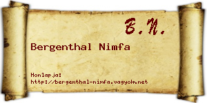 Bergenthal Nimfa névjegykártya